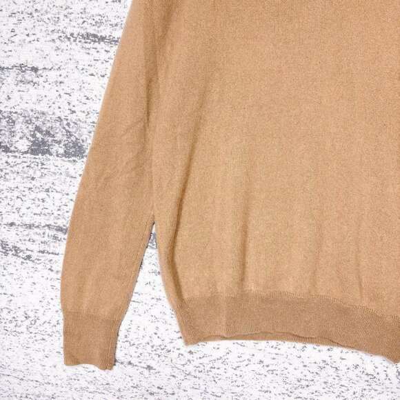Uniqlo Cashmere V-Neck Sweater Beige Knit Basic Fall/Winter M - Picture 3 of 5